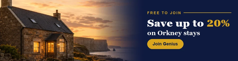 Save up to 20% on Orkney stays with free Booking.com Genius — affiliate link