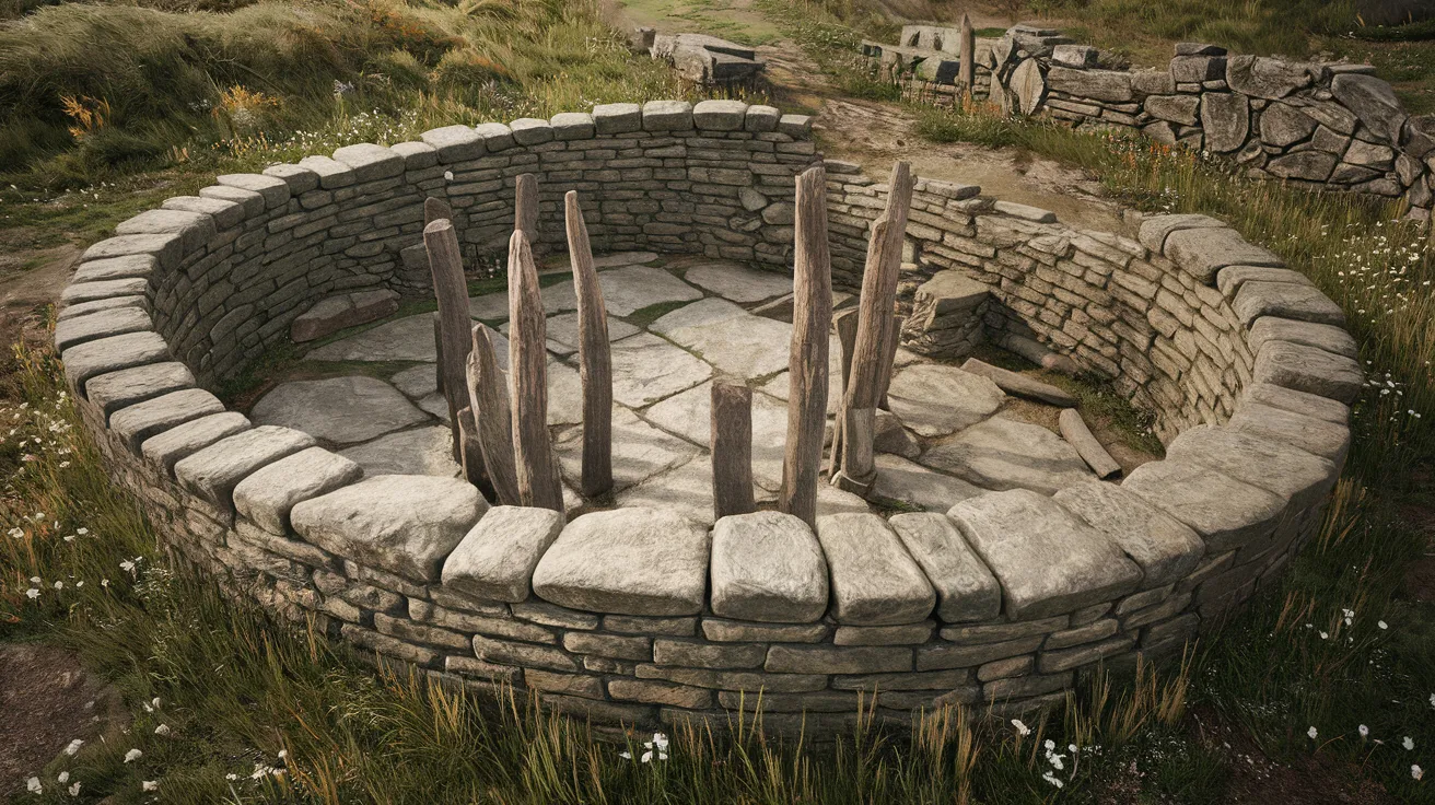Close-up of the Knap of Howar Neolithic settlement, Papa Westray.
