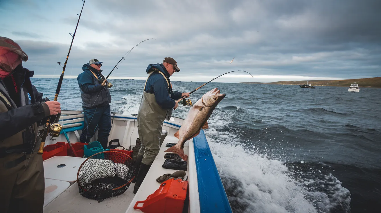 Charter boat fishing in Scapa Flow, Orkney.