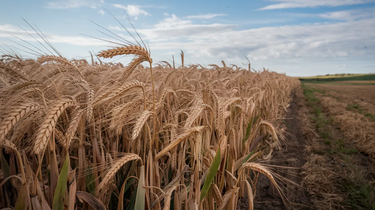 Field of ripe Bere Barley growing in Orkney.