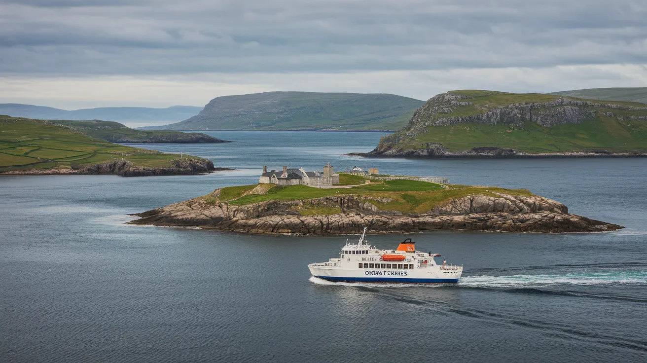 Orkney Ferries vessel sailing between islands.