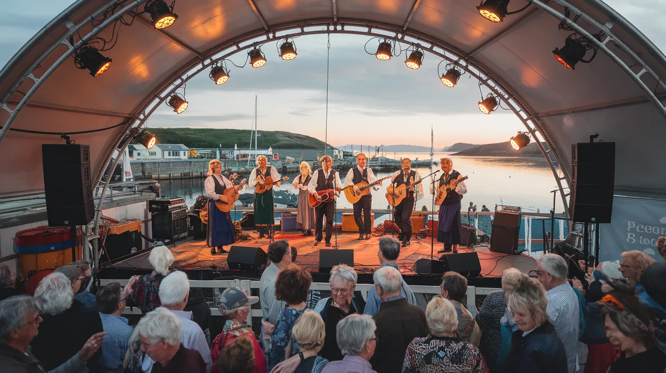 Performance stage at the Orkney Folk Festival in Stromness.