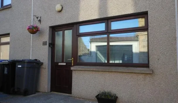 Orkneyinga apartment building exterior on Laing Street central Kirkwall Orkney a self-catering apartment one minute from St Magnus Cathedral