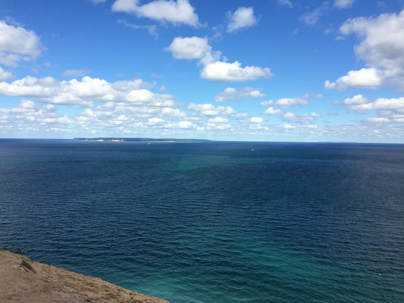 View of Lake Michigan and the Manitou Islands from Pyramid Point in Sleeping Bear Dunes National Lakeshore
