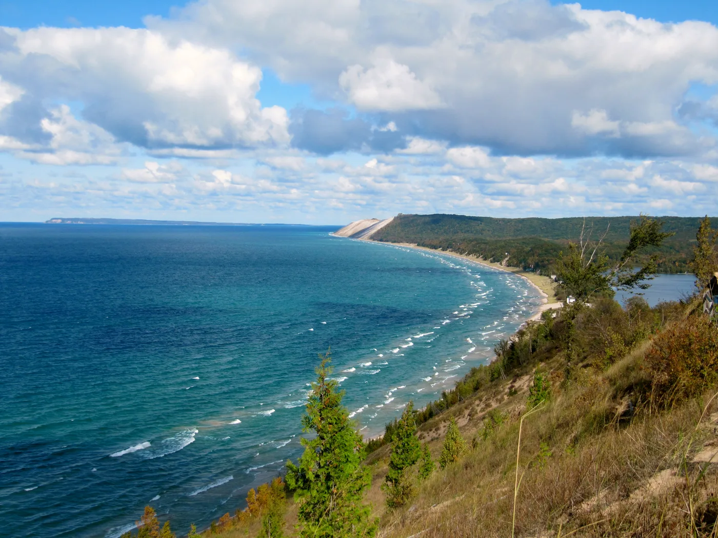 View from Empire Bluffs Trail overlooking Sleeping Bear Dunes National Lakeshore and Lake Michigan