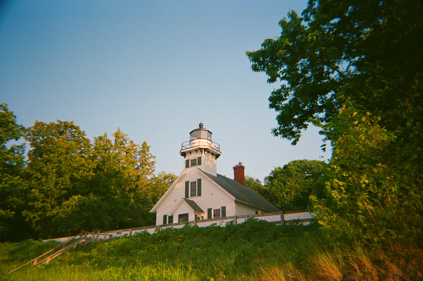 Old Mission Point Lighthouse at the tip of Old Mission Peninsula, Traverse City, Michigan