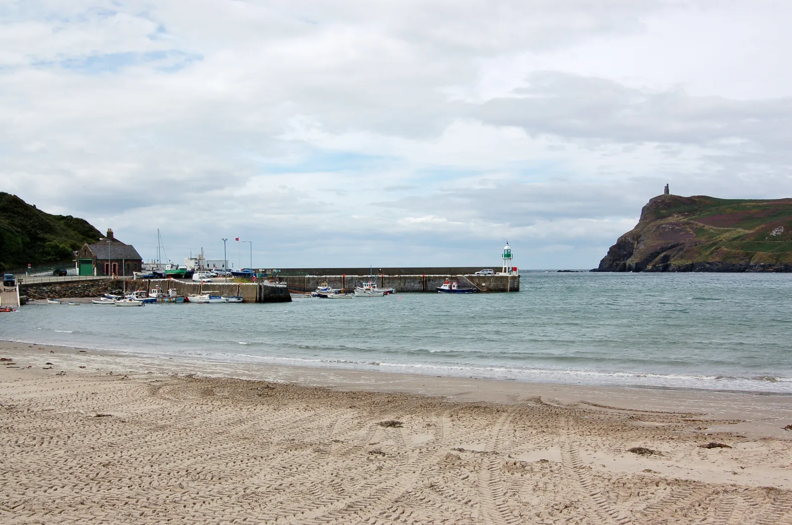 Boats moored in Port Erin harbour, one of the two departure points for the boat crossing to the Calf of Man