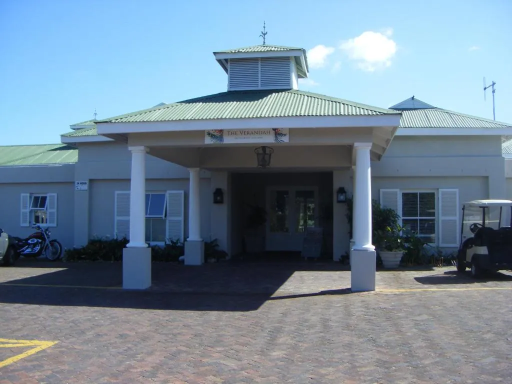 The Verandah, the golf estate's clubhouse entrance with a white colonnade